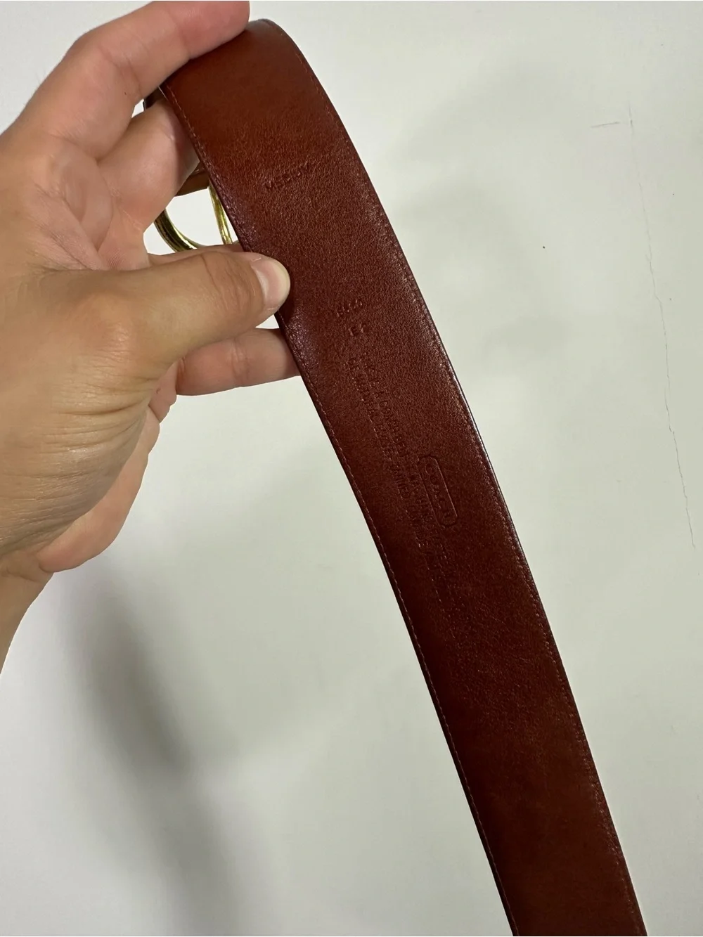 Coach Brown Leather Belt With Solid Brass Buckle
